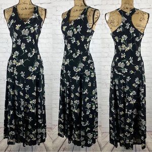 Affinity Black Racerback Daisy Print Maxi